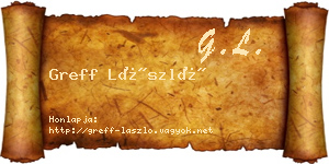 Greff László névjegykártya
